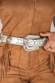 Blazin Roxx Floral Silver Rhinestone Cowgirl Belt