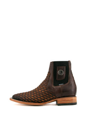 Hungary Woven Men Square Toe Ankle Boot