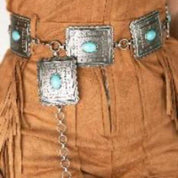 Ariat Western Womens Chain Concho Scalloped Square Cowgirl Belt