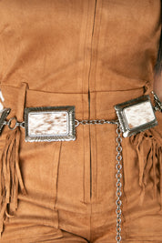 Angel Ranch Calf Hair Concho Chain Cowgirl Belt