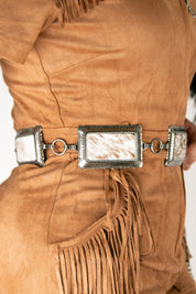 Angel Ranch Calf Hair Concho Chain Cowgirl Belt