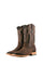 The brown honey Hungary Woven Crazy cowboy boots are genuine leather, featuring a square toe, woven print vamp, brown embroidery shaft, rubber heel.