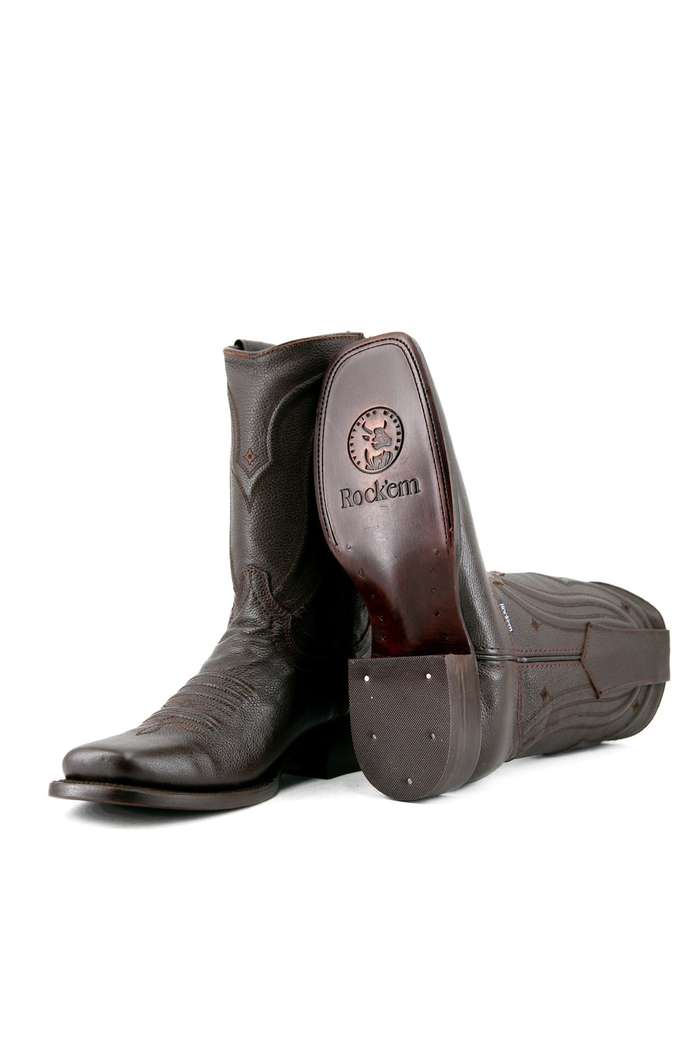 Rock'em Solid Floater Zipper Rodeo Cowboy Boots