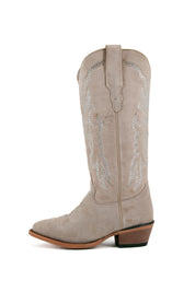 Gema Gamuza Midi Oval Cowgirl Boot