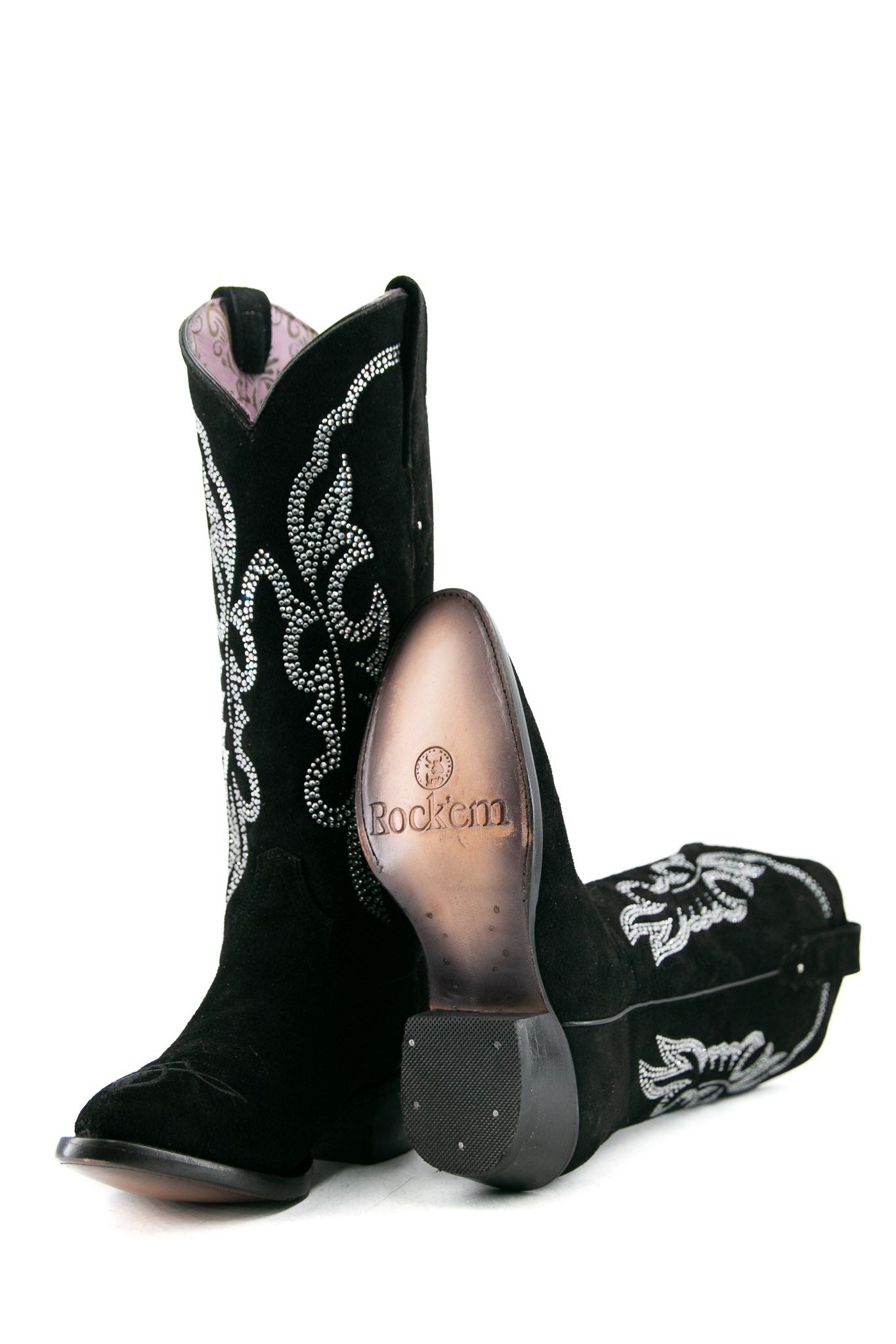 Gema Gamuza Midi Oval Cowgirl Boot