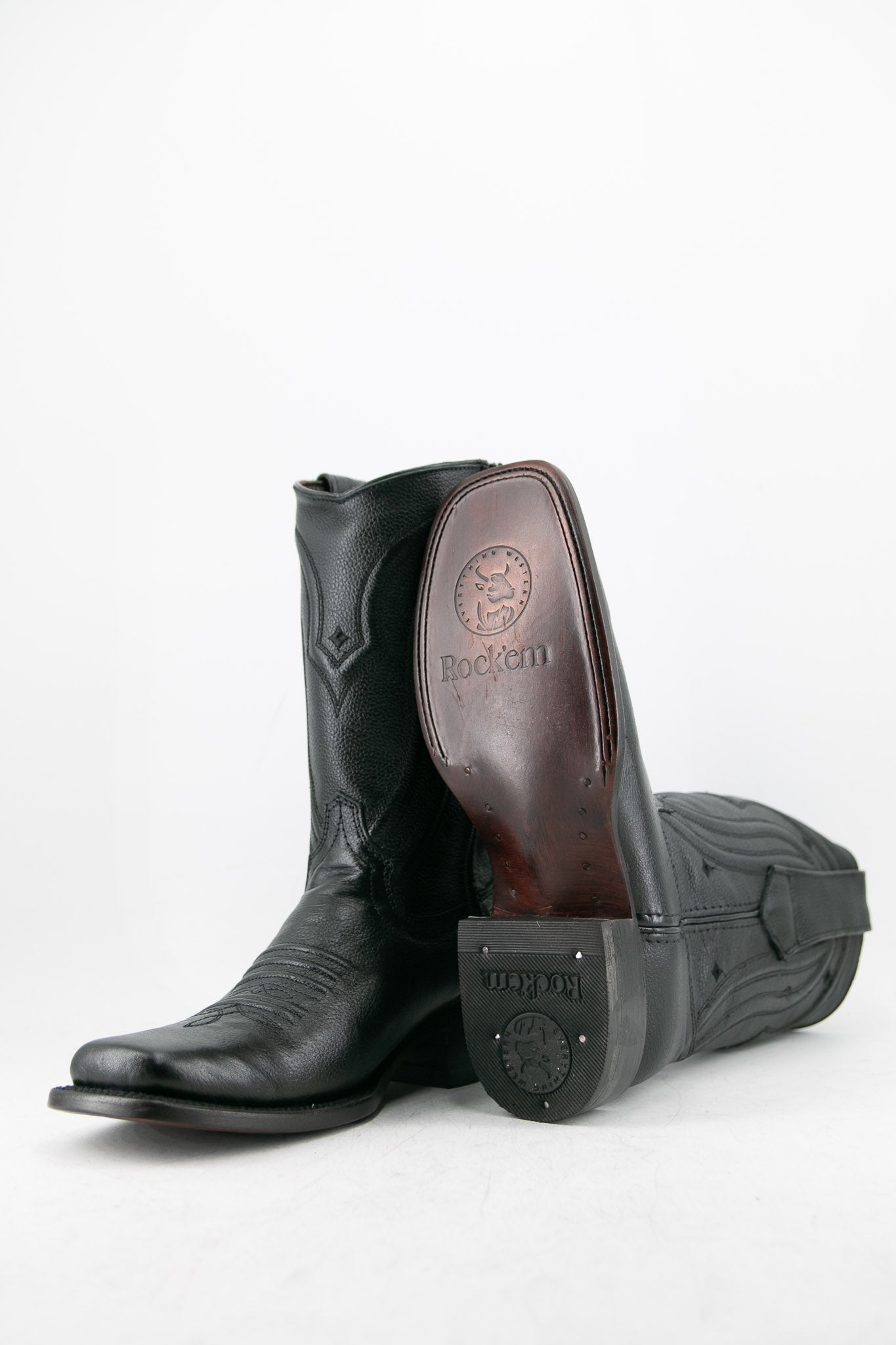 Rock'em Solid Floater Zipper Rodeo Cowboy Boot