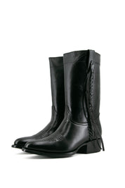 Gurava Oval Negro Trensas Cowboy Boot FINAL SALE