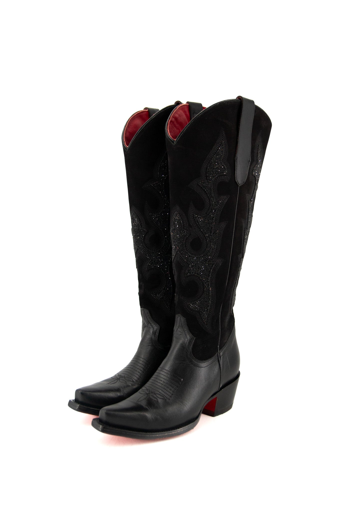 Makayla Tall Red Bottom Snip Toe Cowgirl Boots