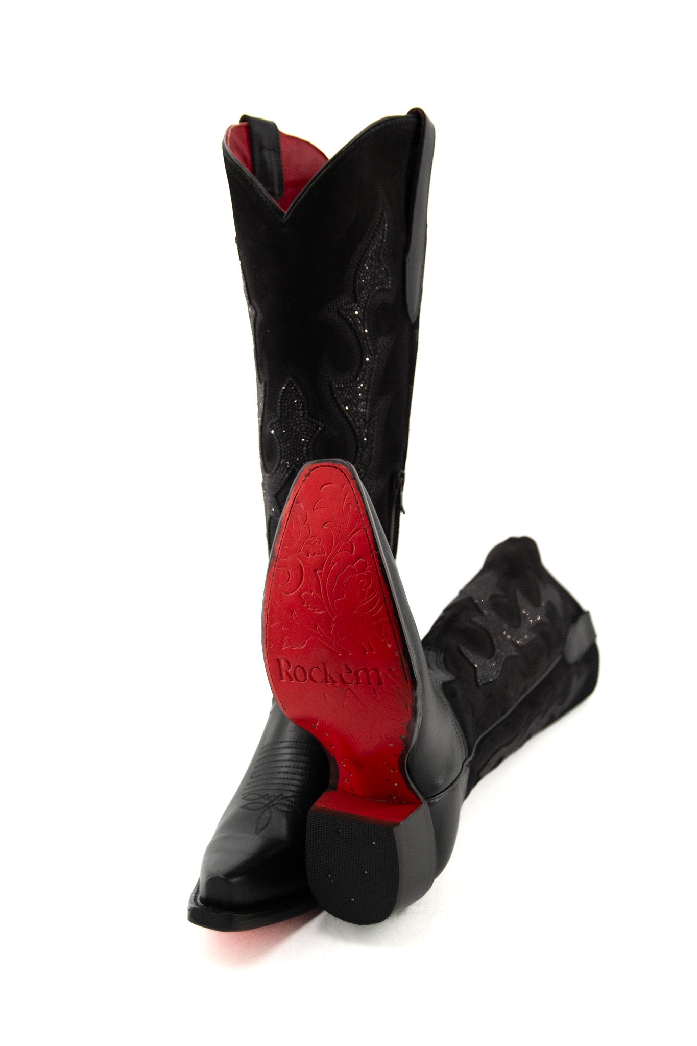 Makayla Tall Red Bottom Snip Toe Cowgirl Boots