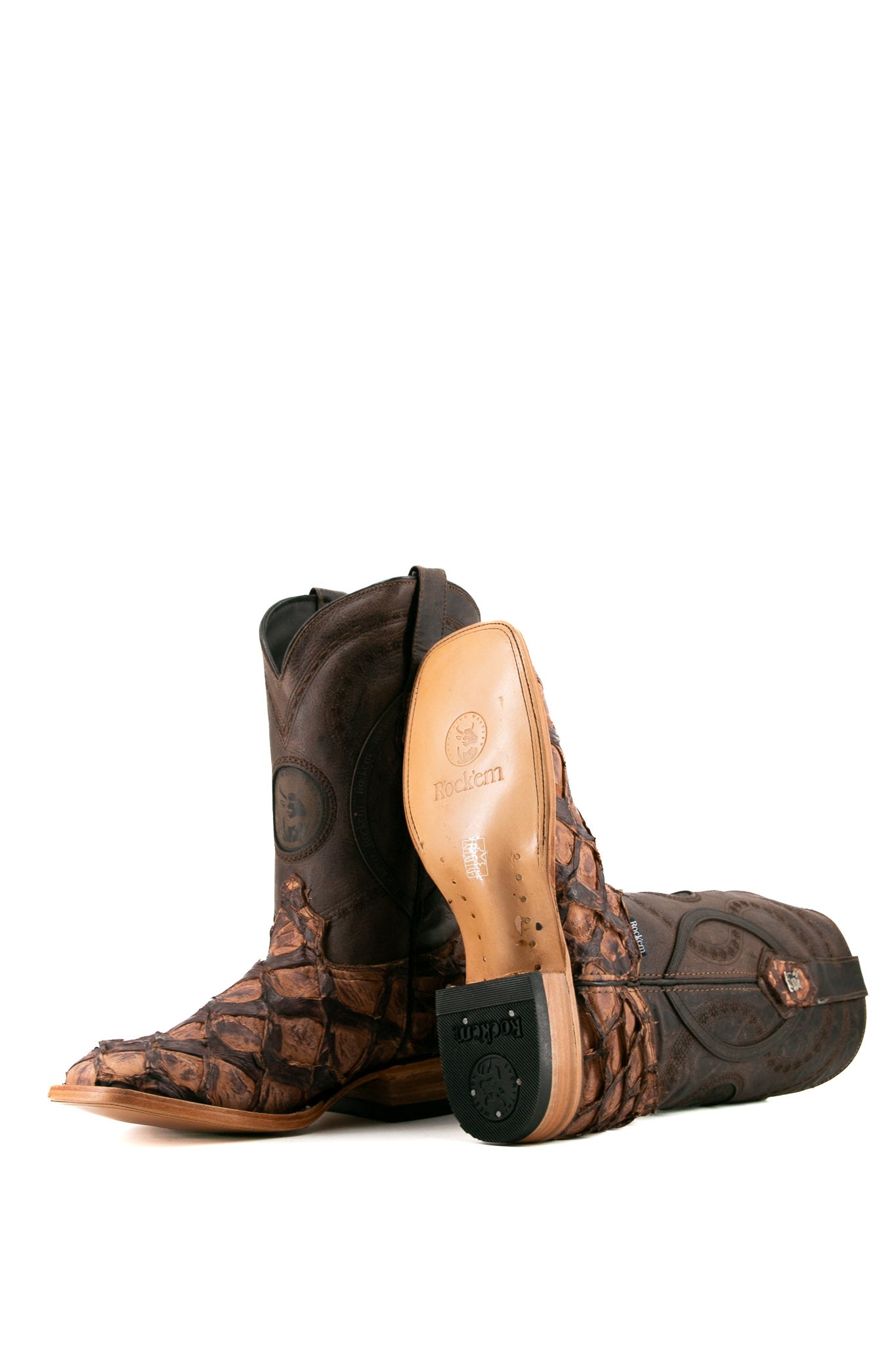 Exotic Fish Square Toe Cowboy Boot