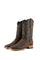 The rustic shedron Giant Caiman Hornback cowboy boots are genuine leather, featuring a square toe, shedron caiman print vamp, brown shaft with embroidery, rubber heel. 