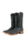 The old silver Rock'em Elephant cowboy boots are crafted from genuine leather, featuring a square toe, Elephant print vamp, embroidered shaft, and rubber heel.