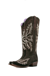 Janiss Nobuck Tall Snip Toe Cowgirl Boot