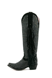 Vegas Sparkles Rhinestone Fringe Tall Snip Toe Cowgirl Boots