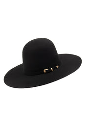 Rock'em 6X Black Open Crown Felt Cowboy Hat