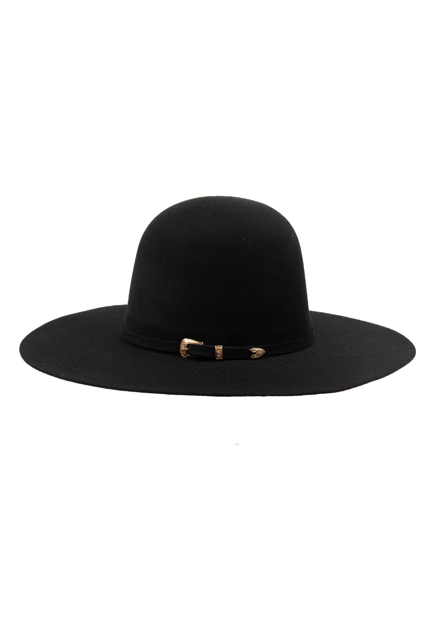 Rock'em 6X Black Open Crown Felt Cowboy Hat