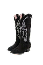 Gema Gamuza Midi Oval Cowgirl Boot