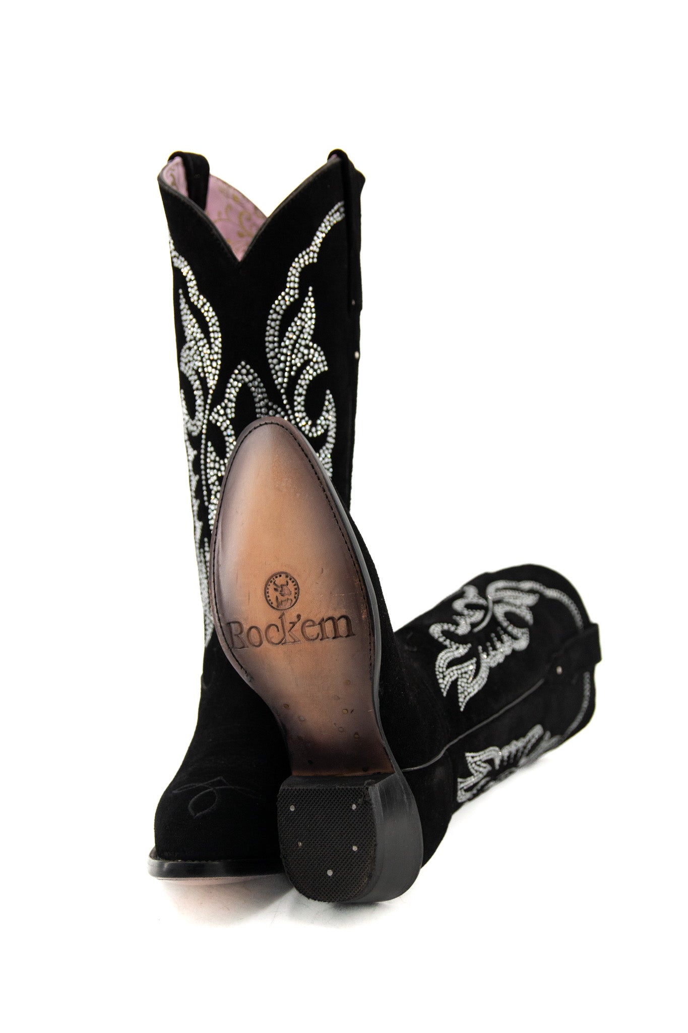 Gema Gamuza Midi Oval Cowgirl Boot