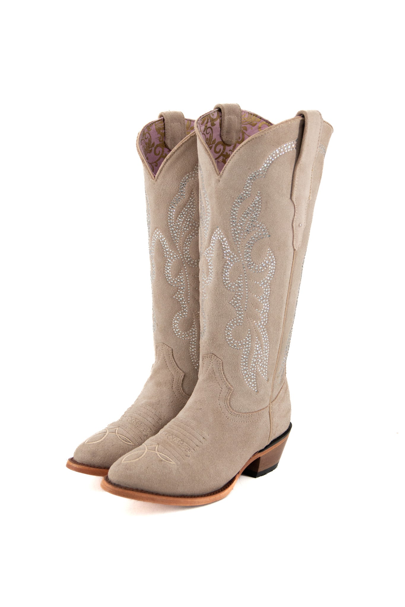 Gema Gamuza Midi Oval Cowgirl Boot