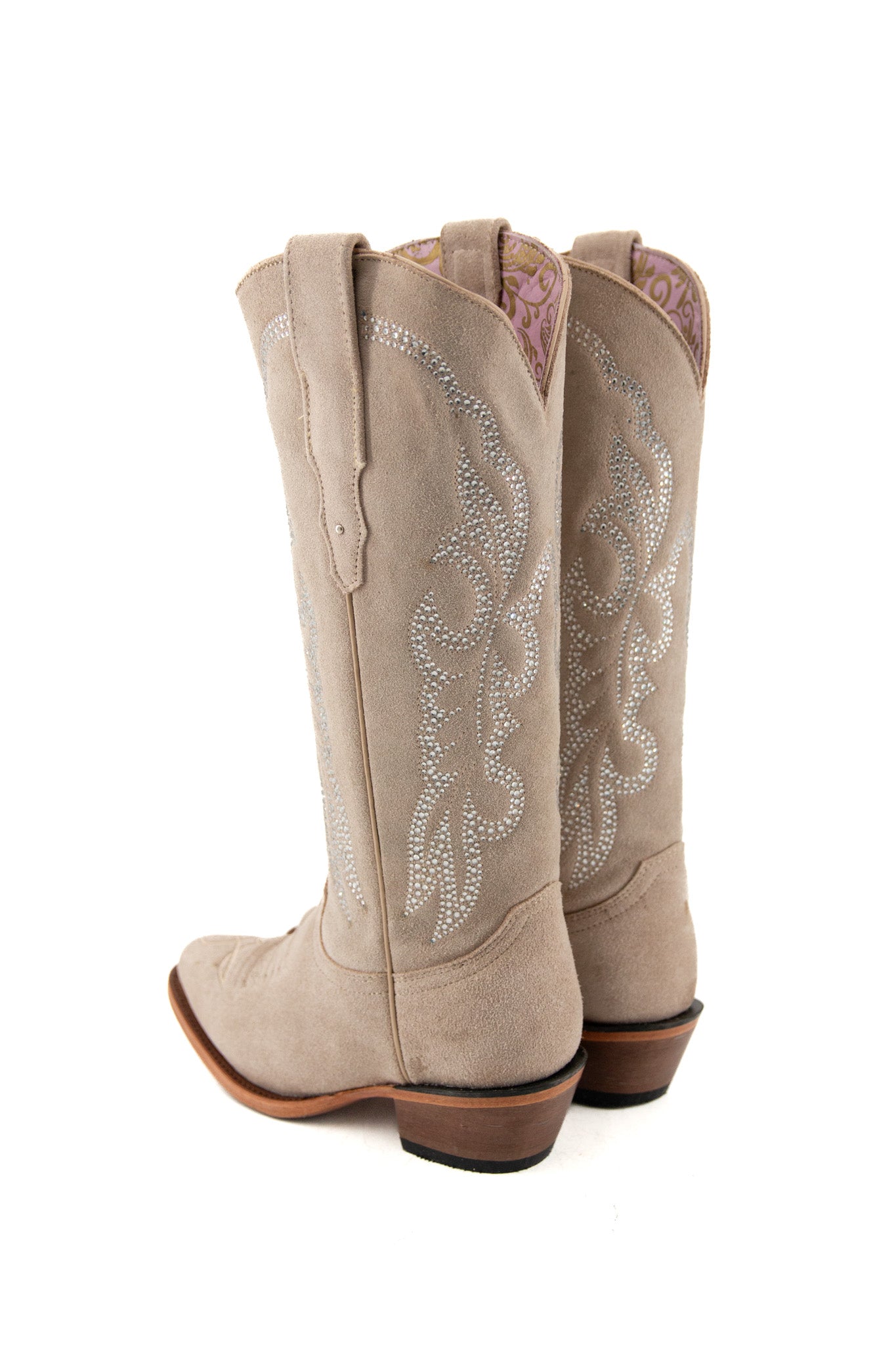 Gema Gamuza Midi Oval Cowgirl Boot