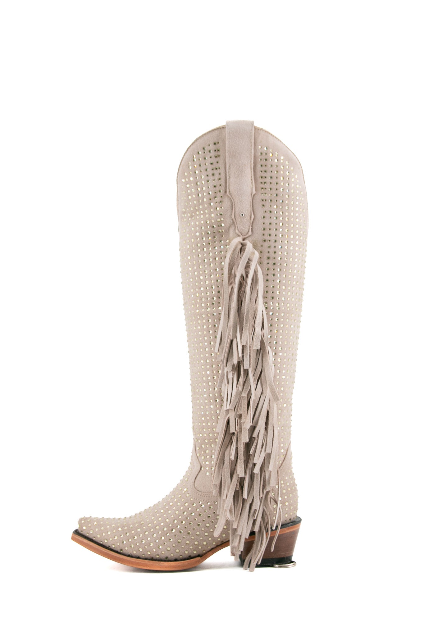 Vegas Sparkles Rhinestone Fringe Tall Snip Toe Cowgirl Boots