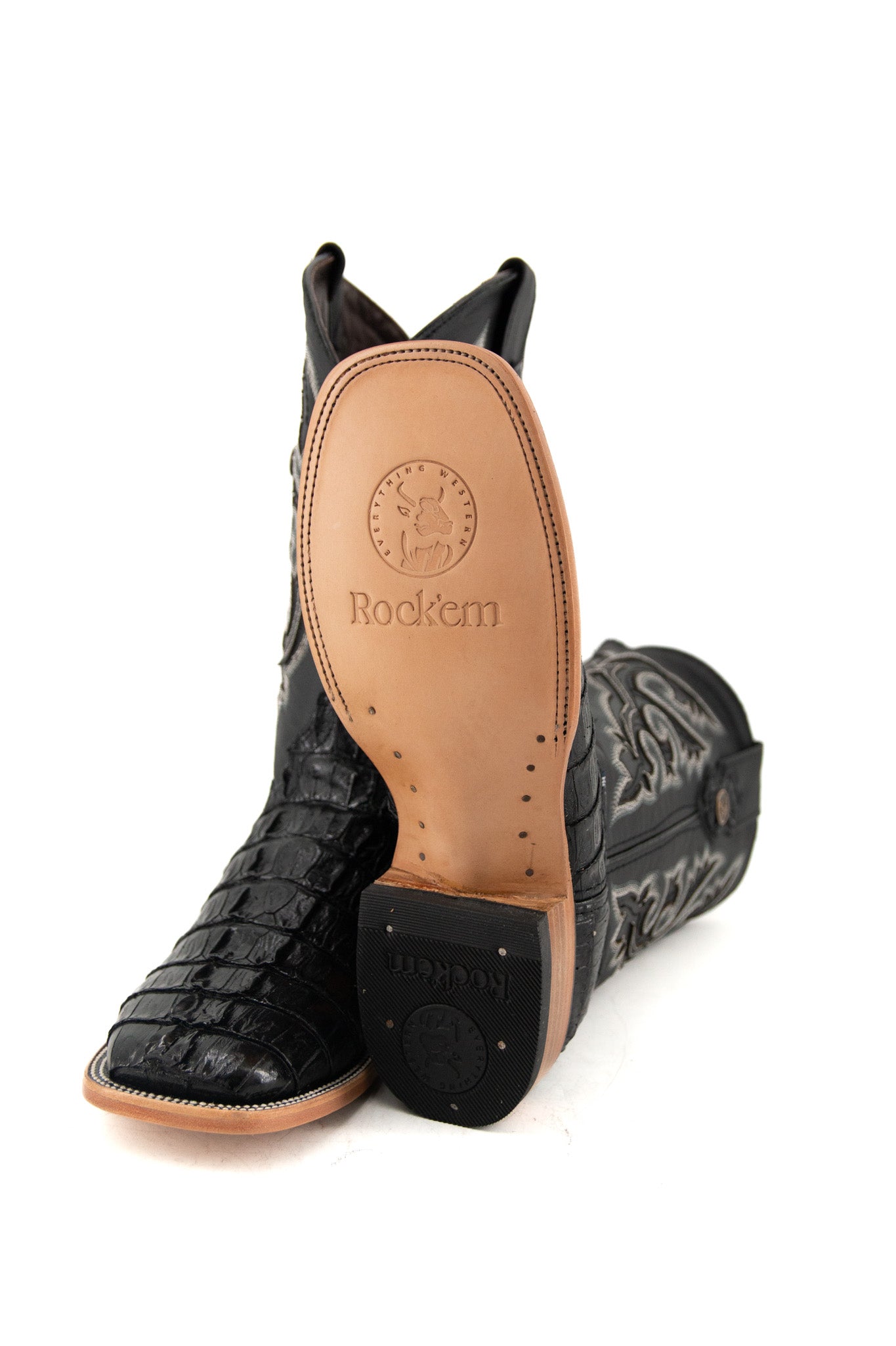 Caiman Tail Square Toe Cowboy Boot