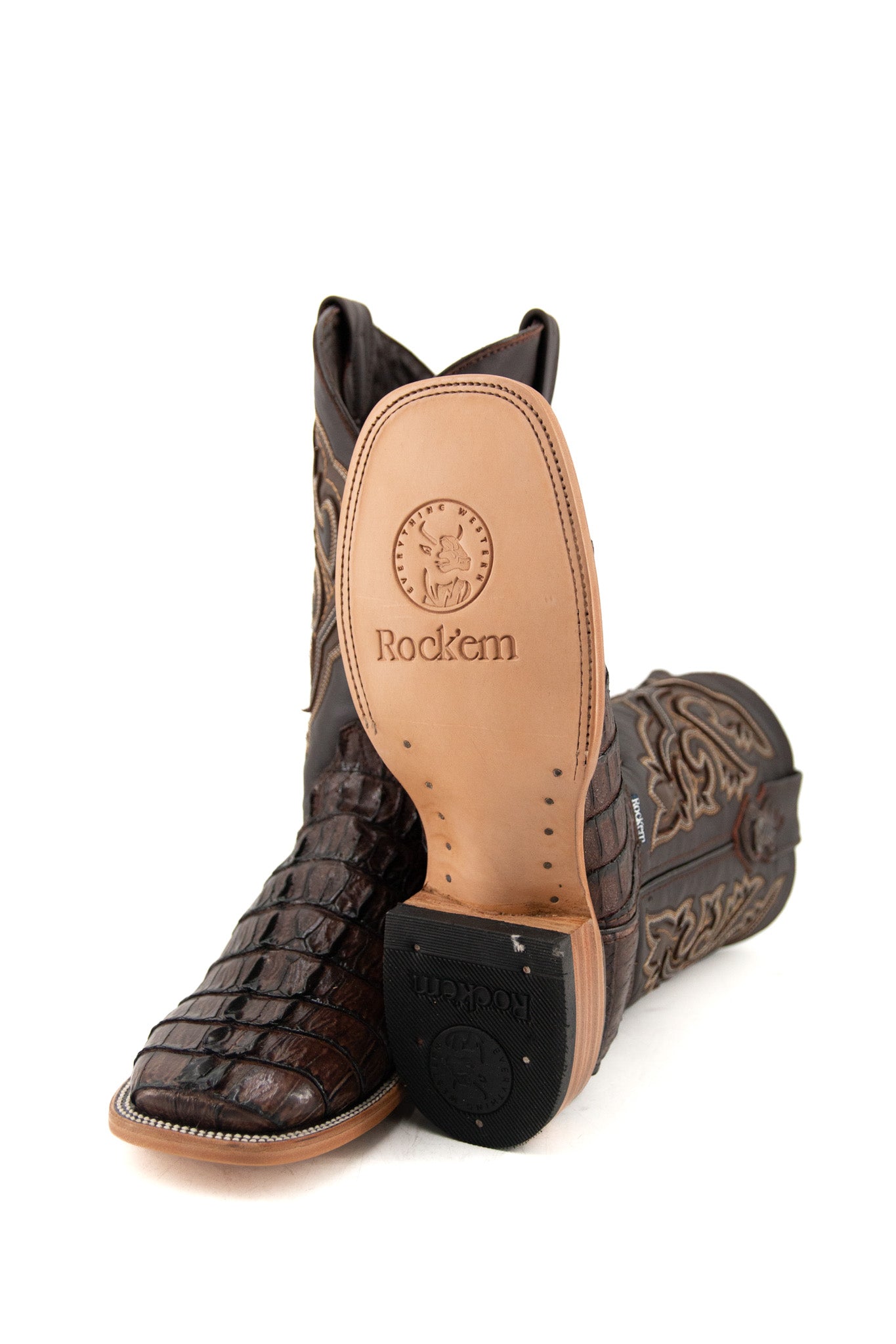 Caiman Tail Square Toe Cowboy Boot