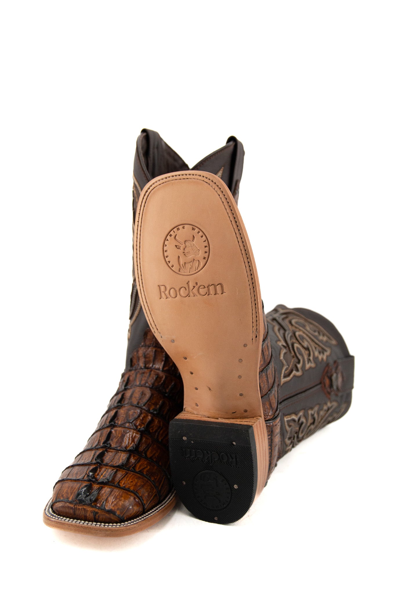 Caiman Tail Square Toe Cowboy Boot