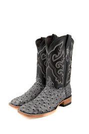 Ostrich Matte Rustic Square Toe Cowboy Boot