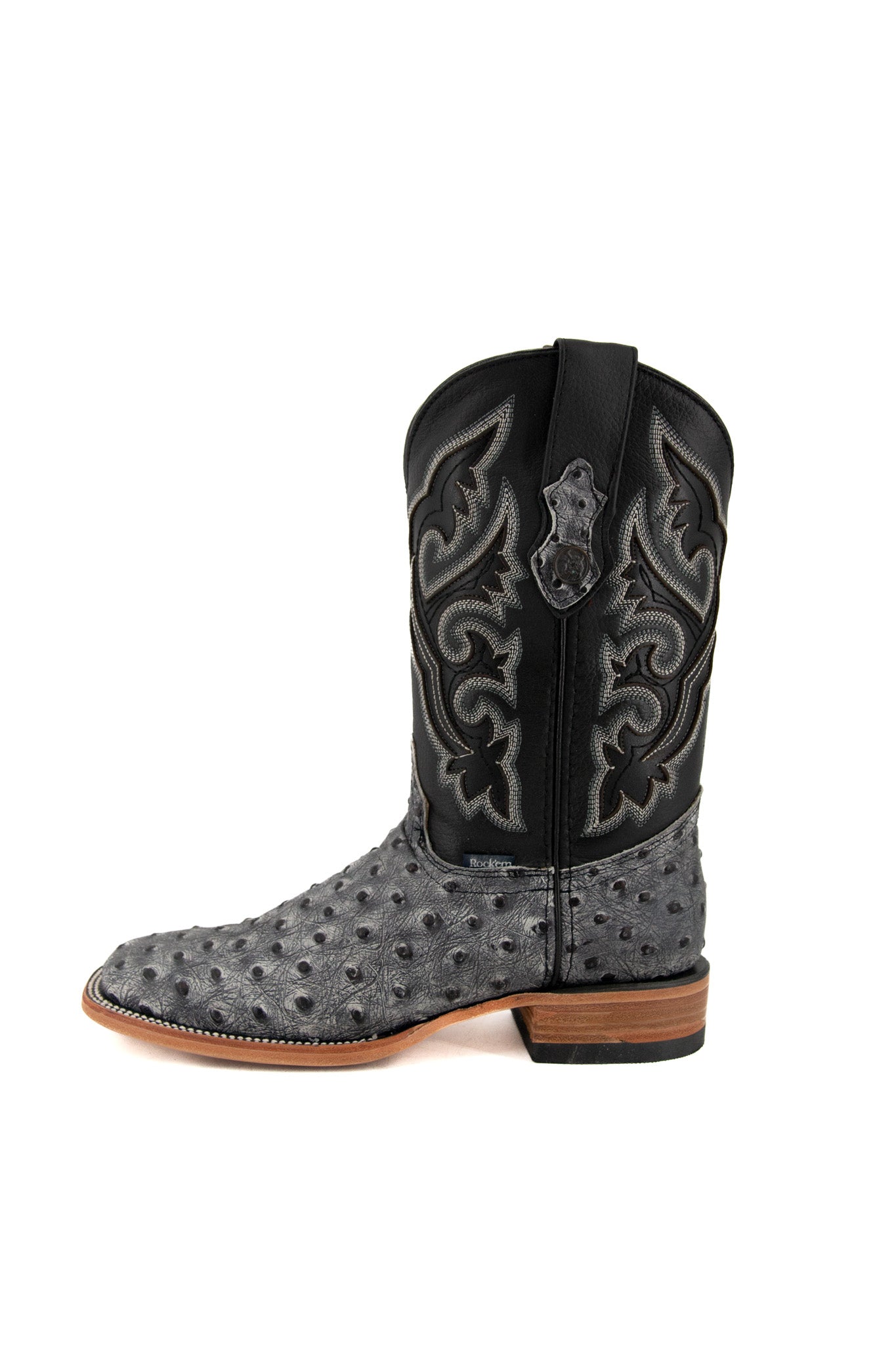 Ostrich Matte Rustic Square Toe Cowboy Boot