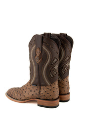 Ostrich Matte Rustic Square Toe Cowboy Boot