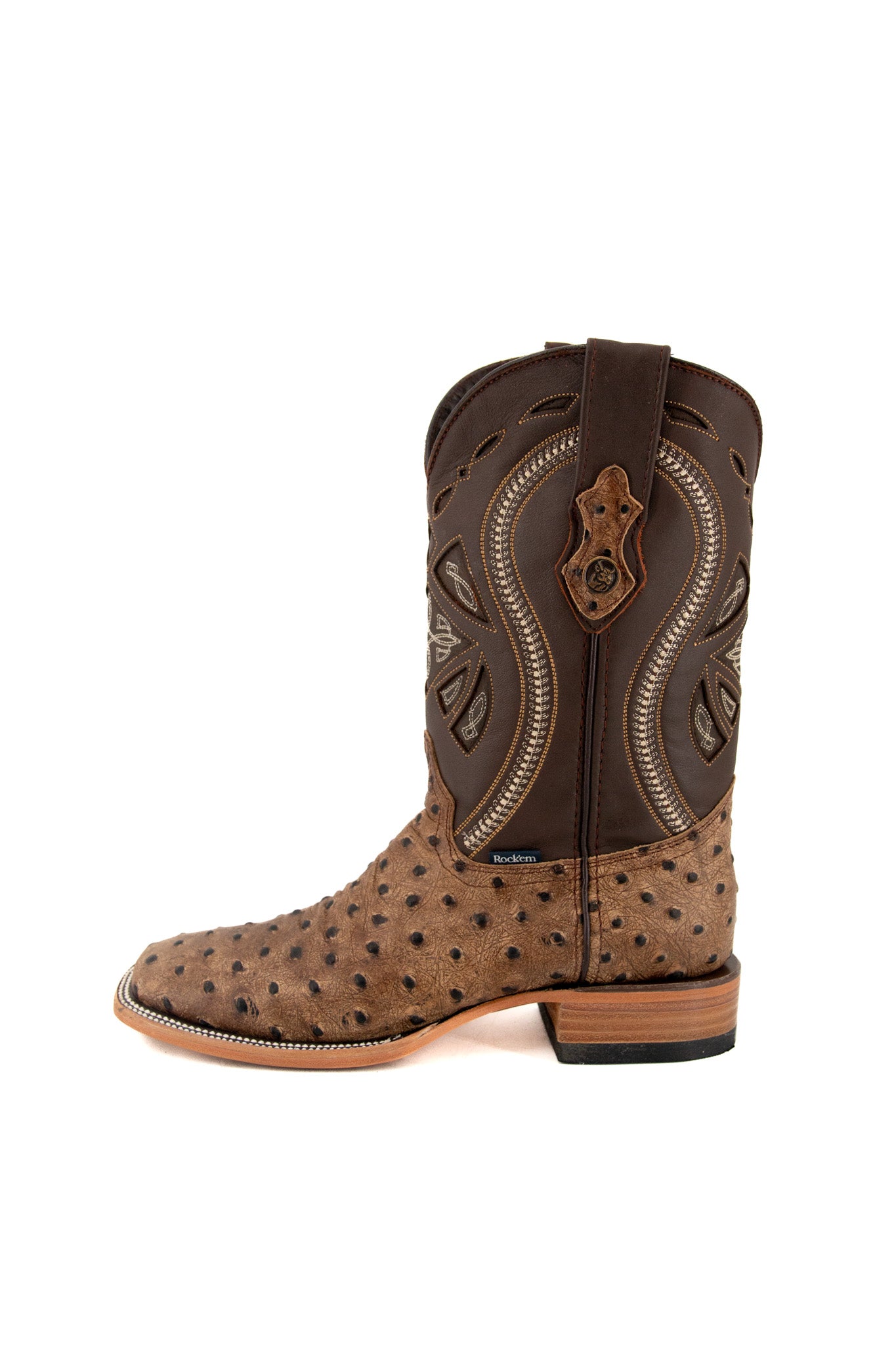 Ostrich Matte Rustic Square Toe Cowboy Boot