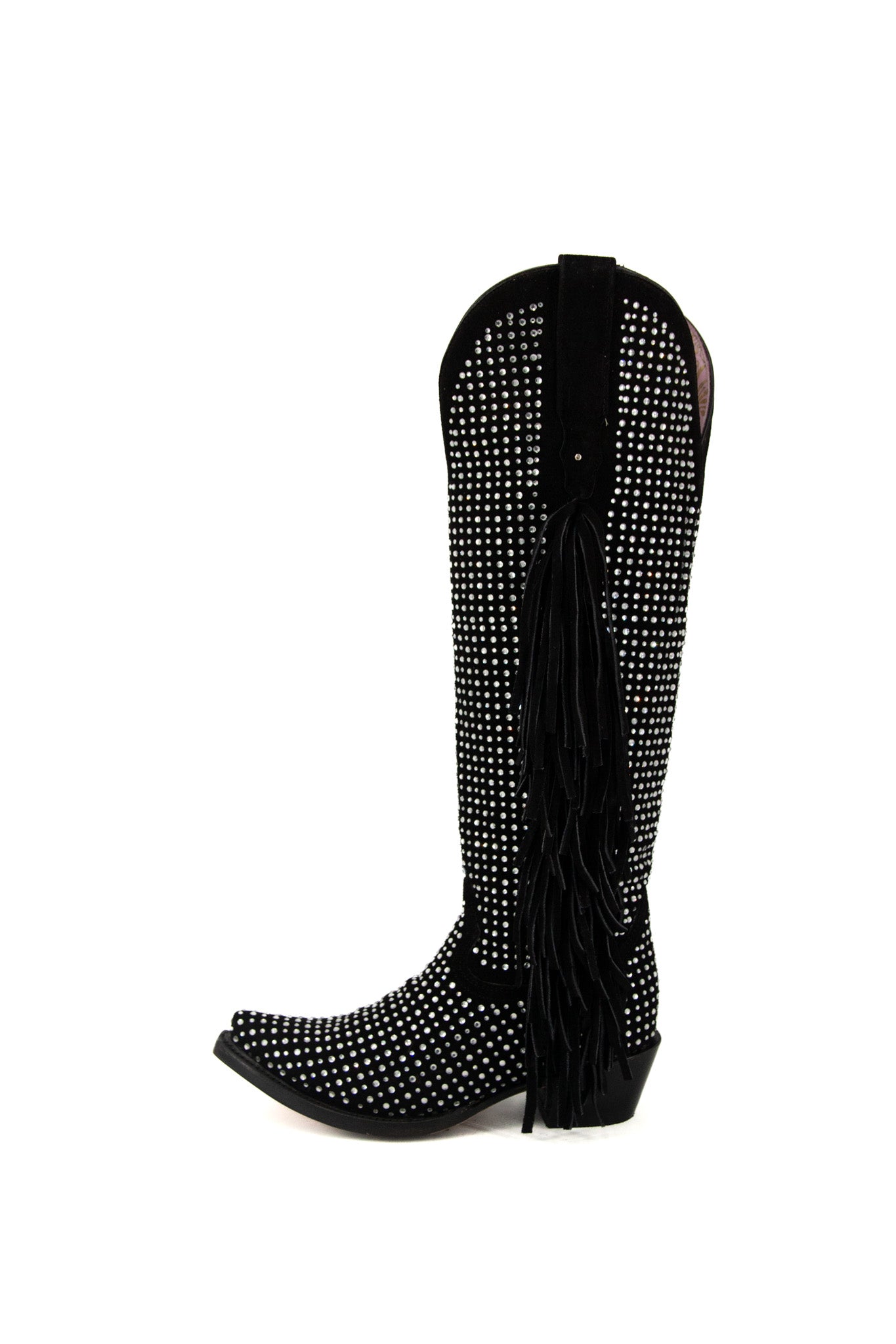 Vegas Sparkles Rhinestone Fringe Tall Snip Toe Cowgirl Boots