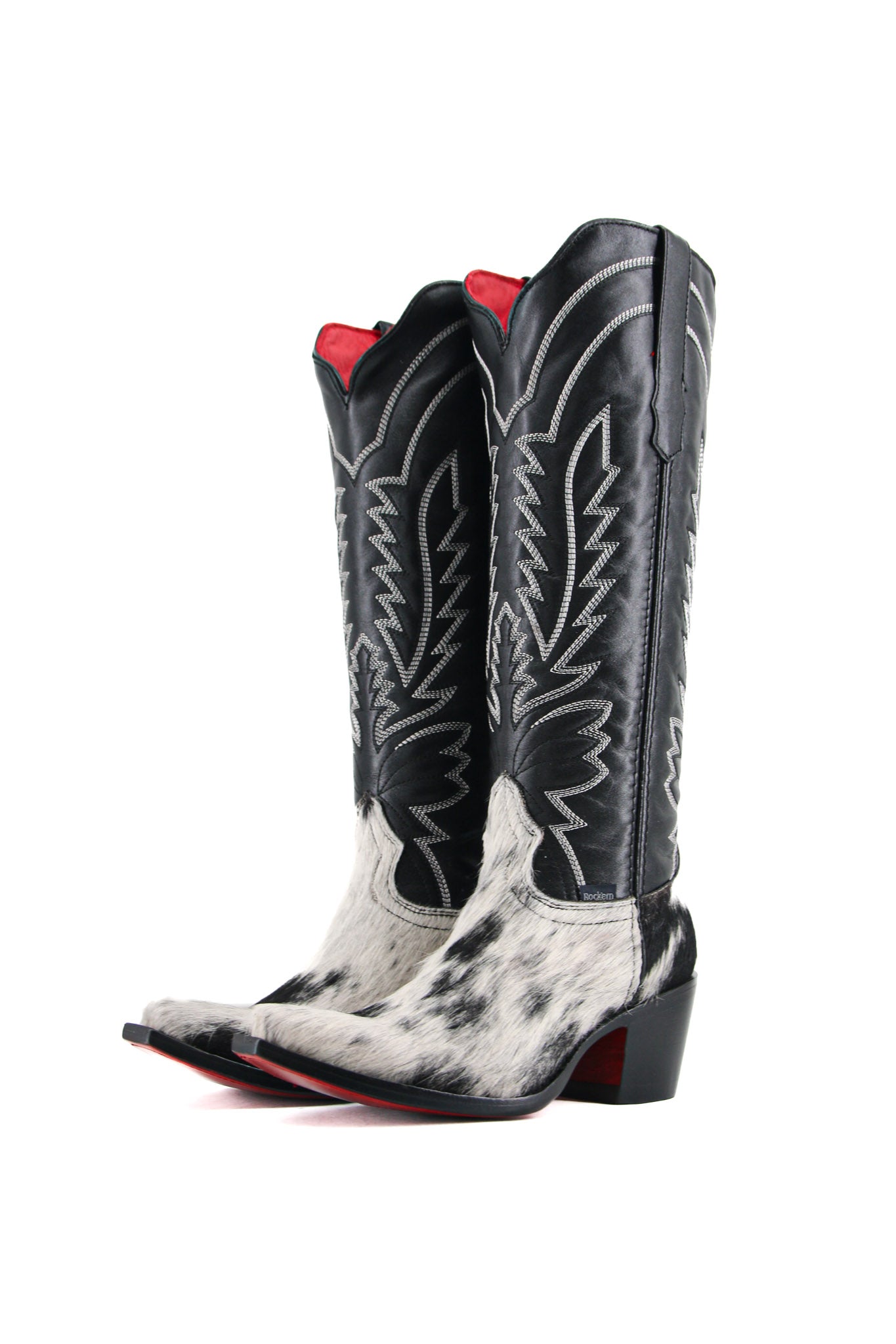 Bianca Tall Red Bottom Cowhide Snip Toe Cowgirl Boot Size 7 Box QW25