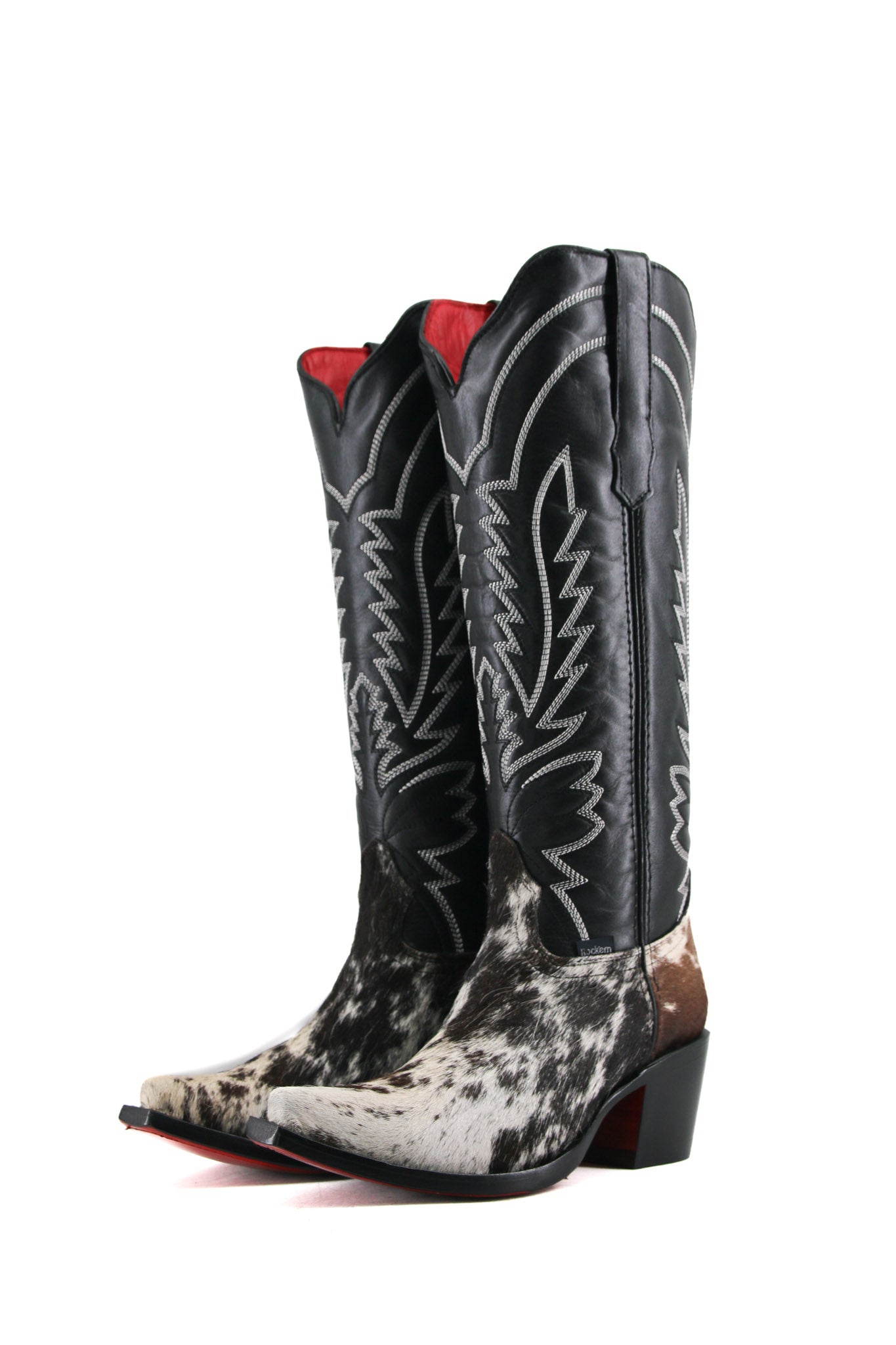 Bianca Tall Red Bottom Cowhide Snip Toe Cowgirl Boot Size 7.5 Box QW26
