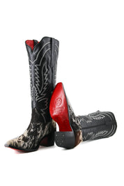 Bianca Tall Red Bottom Cowhide Snip Toe Cowgirl Boot Size 7.5 Box QW26