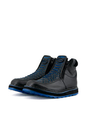 Bruce Kids Python Blue Bottom Ankle Boot