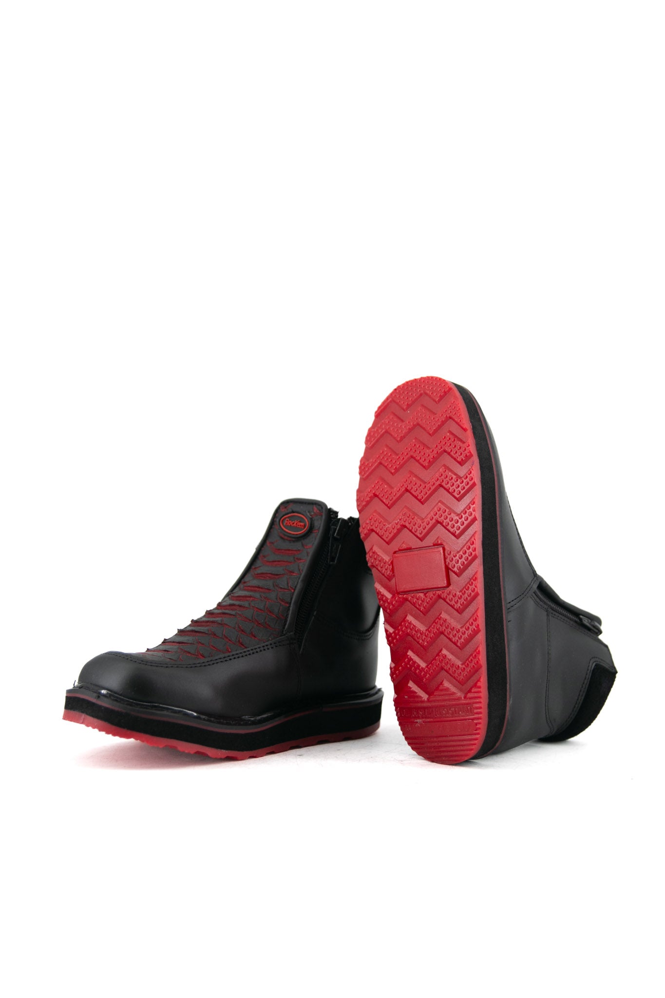 Bruce Kids Python Red Bottom Botines Artesanales
