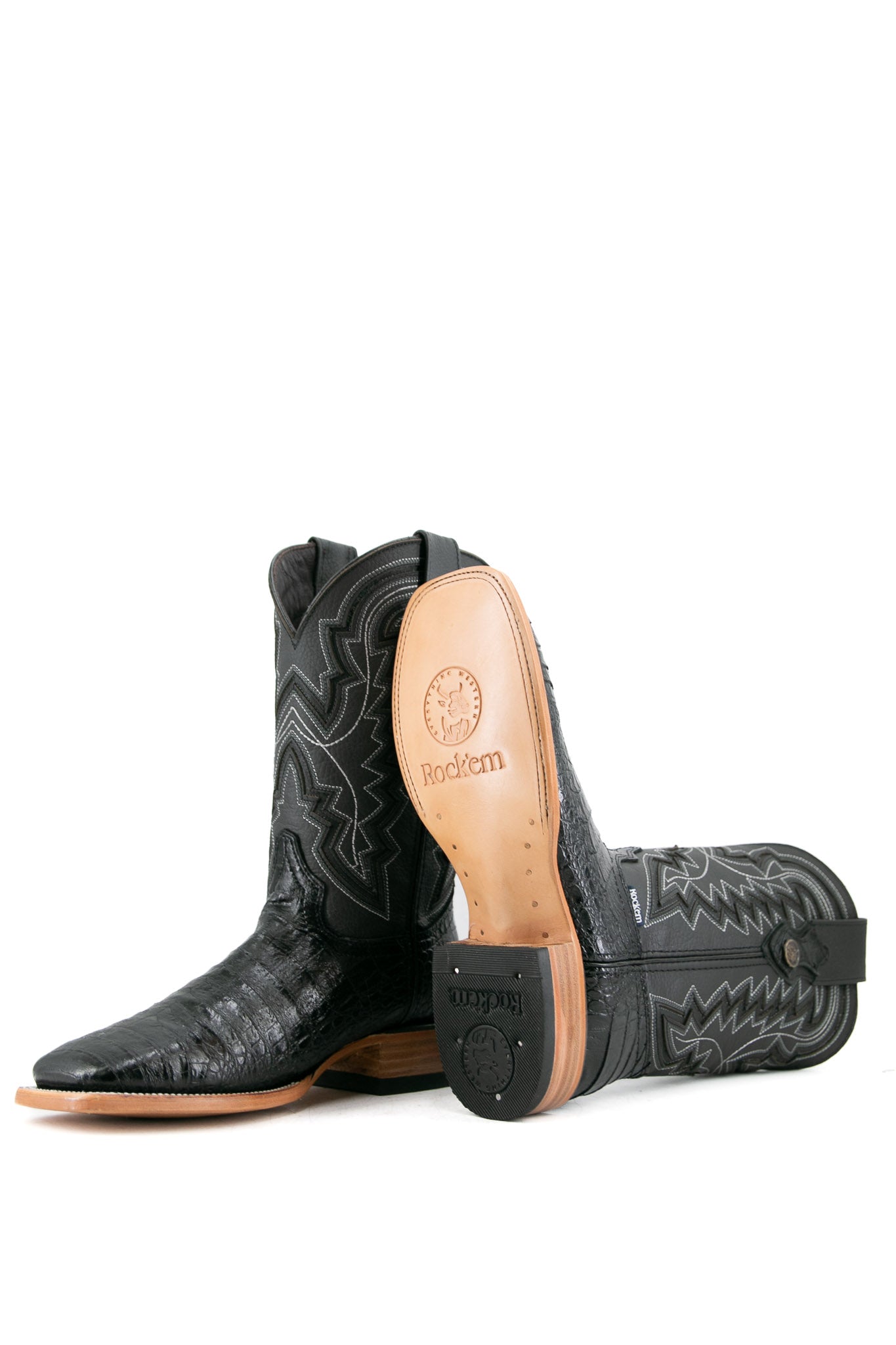 Caiman Belly Square Toe Cowboy Boot