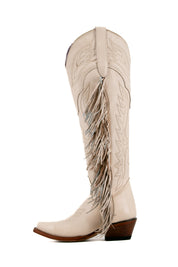 Juany Knee High Fringe Rainbow Snip Toe Cowgirl Boot