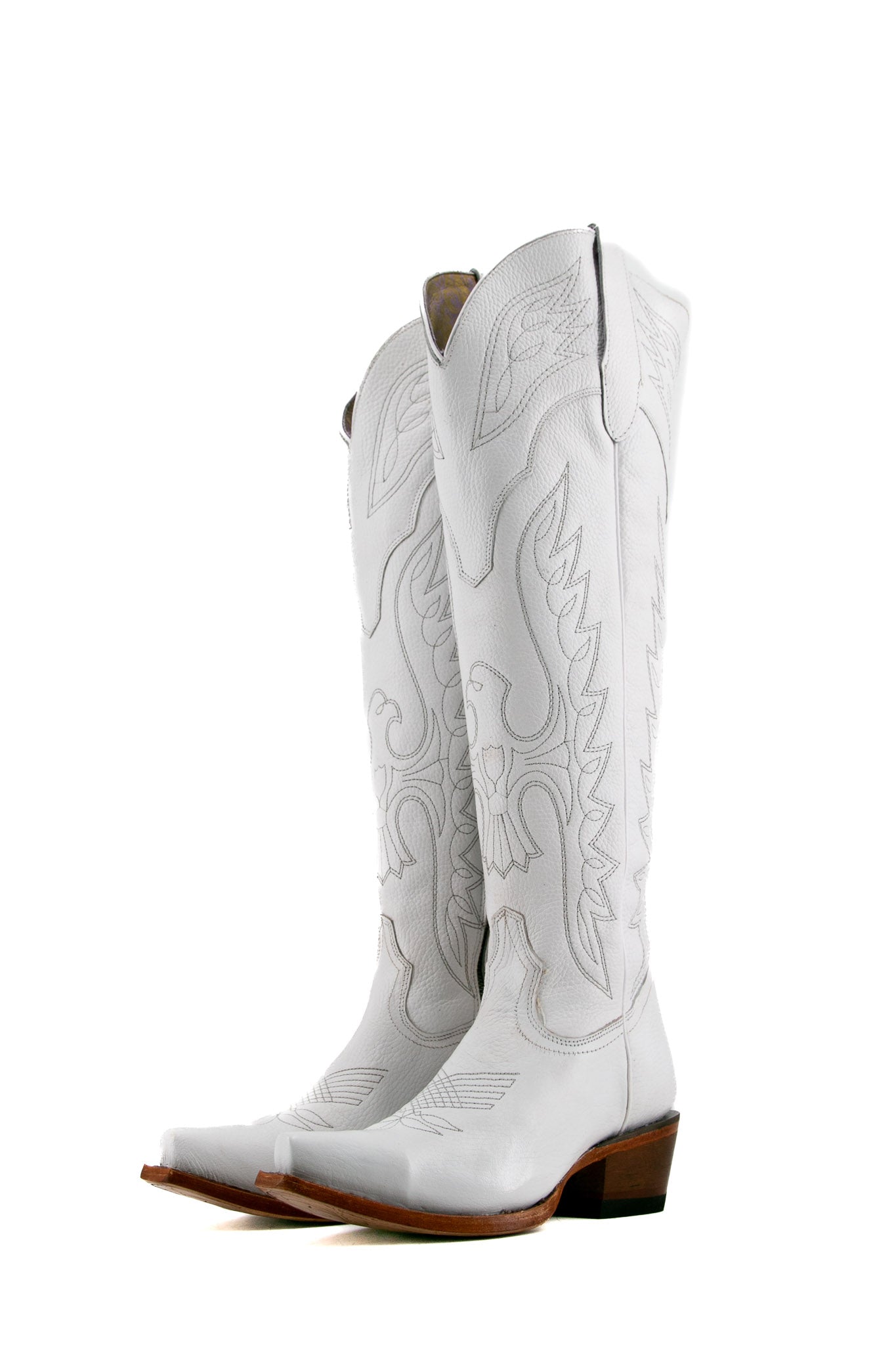 Juany Knee High Neutral Snip Toe Cowgirl Boot