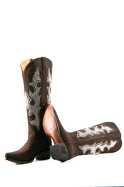 Makayla Nobuck Tall Snip Toe Cowgirl Boot