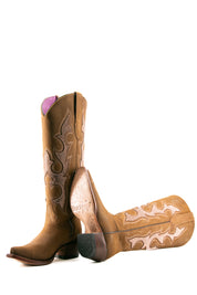 Makayla Nobuck Tall Snip Toe Cowgirl Boot