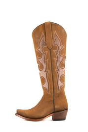 Makayla Nobuck Tall Snip Toe Cowgirl Boot