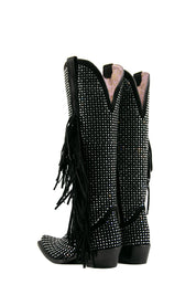 Vegas Sparkles Rhinestone Fringe Tall Snip Toe Cowgirl Boot