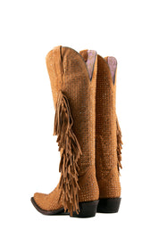 Vegas Sparkles Rhinestone Fringe Tall Snip Toe Cowgirl Boot