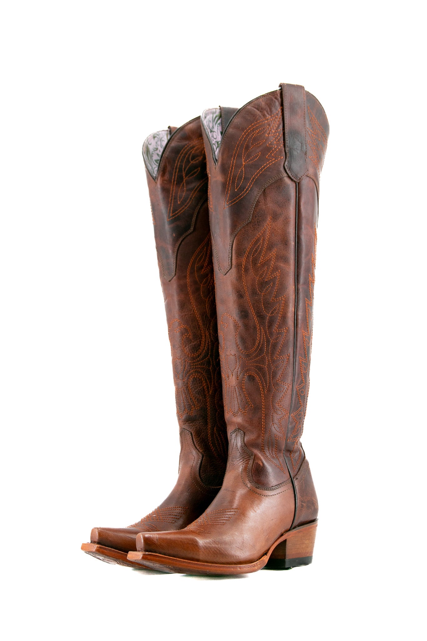 Juany Knee High Neutral Snip Toe Cowgirl Boot