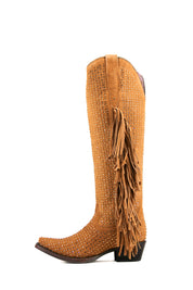 Vegas Sparkles Rhinestone Fringe Tall Snip Toe Cowgirl Boot