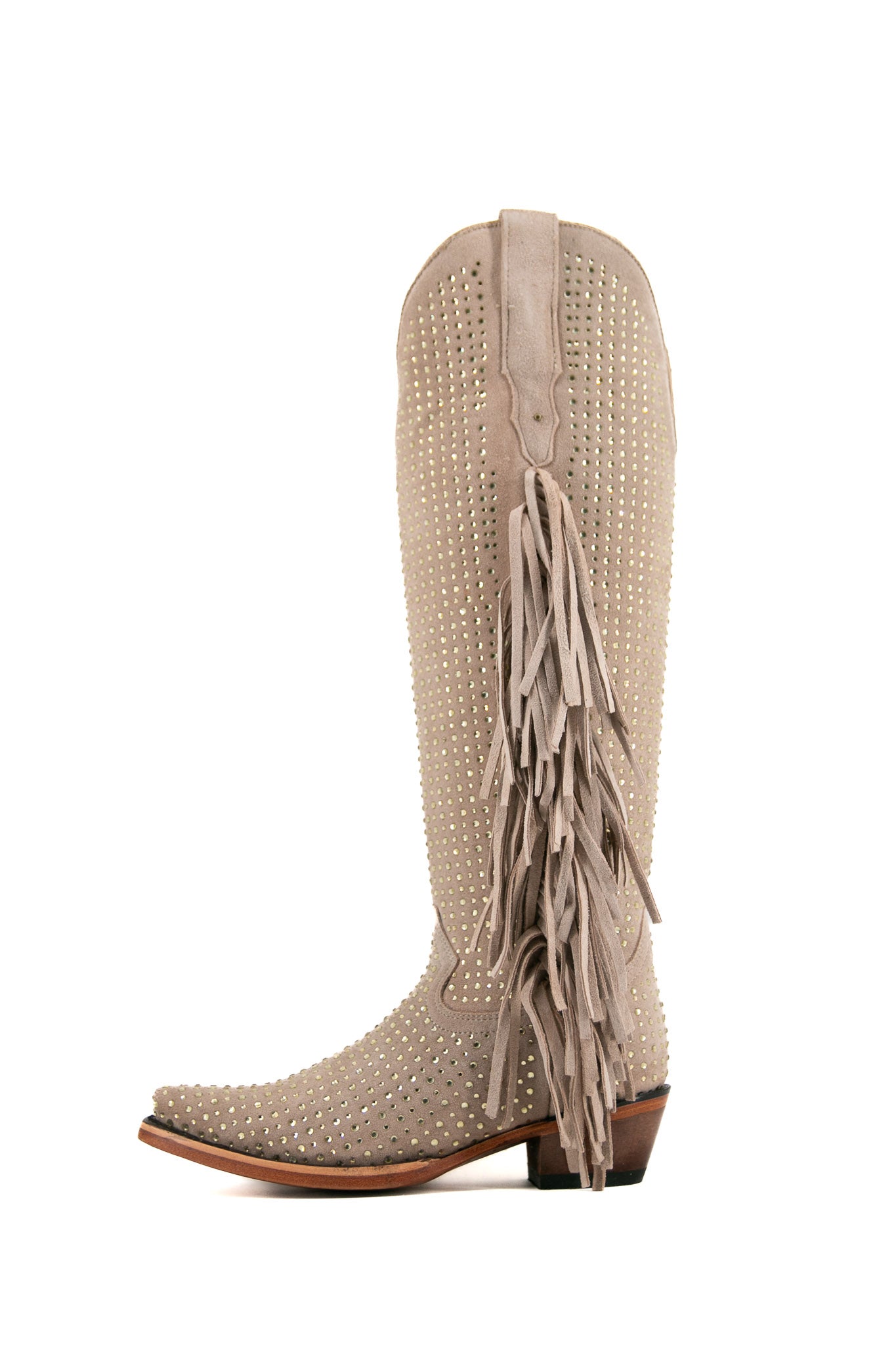 Vegas Sparkles Rhinestone Fringe Tall Snip Toe Cowgirl Boot