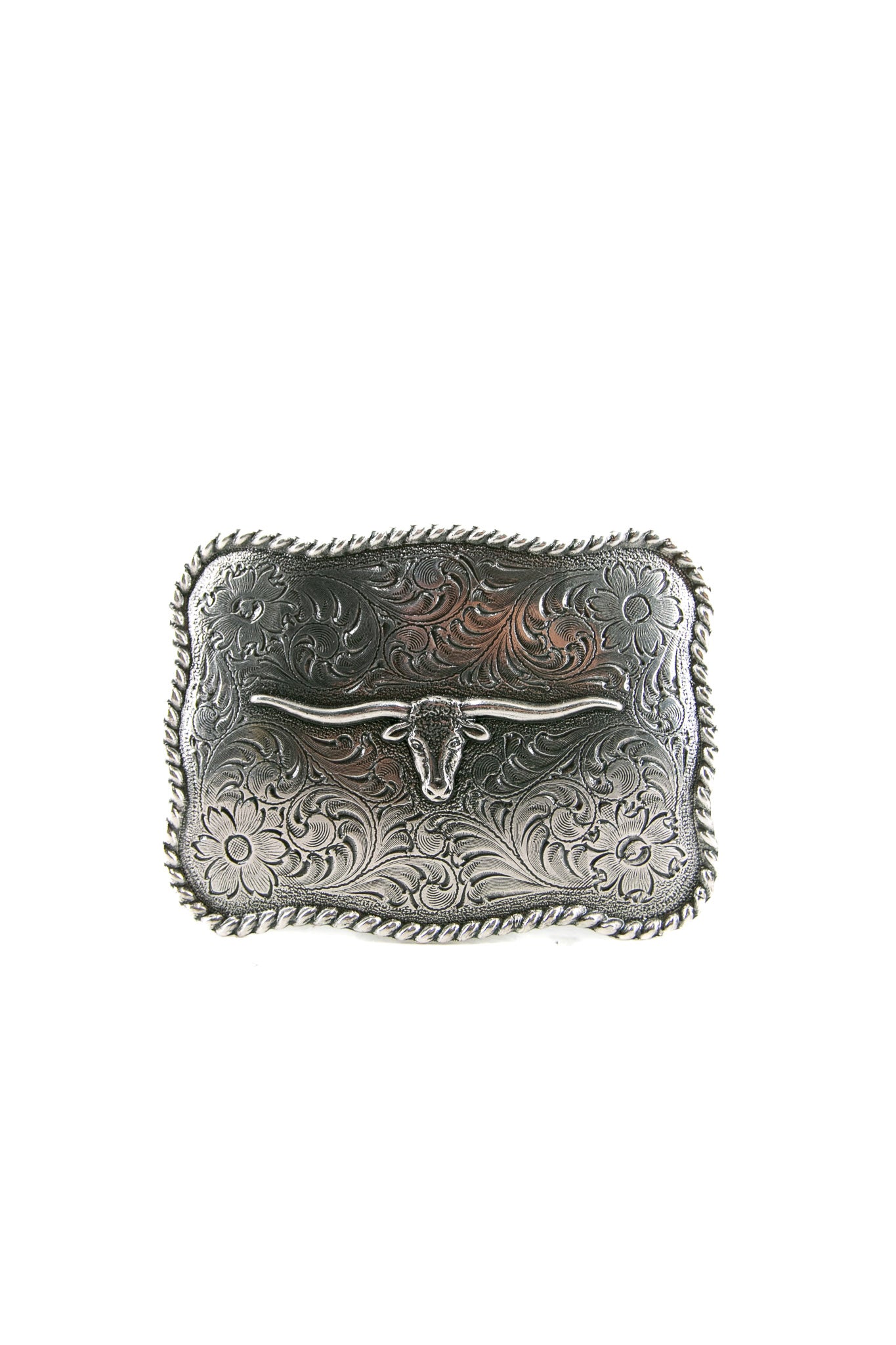 Nocona Flower Texas LongHorn Belt Buckle 37228